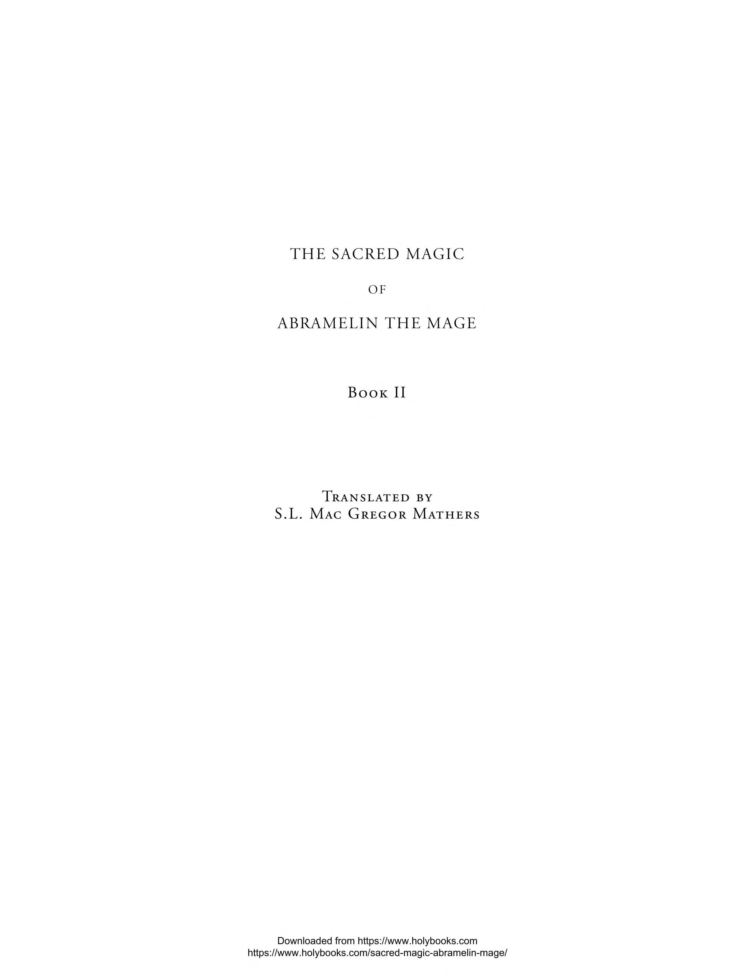 Sacred Magic of Abramelin, Book 2