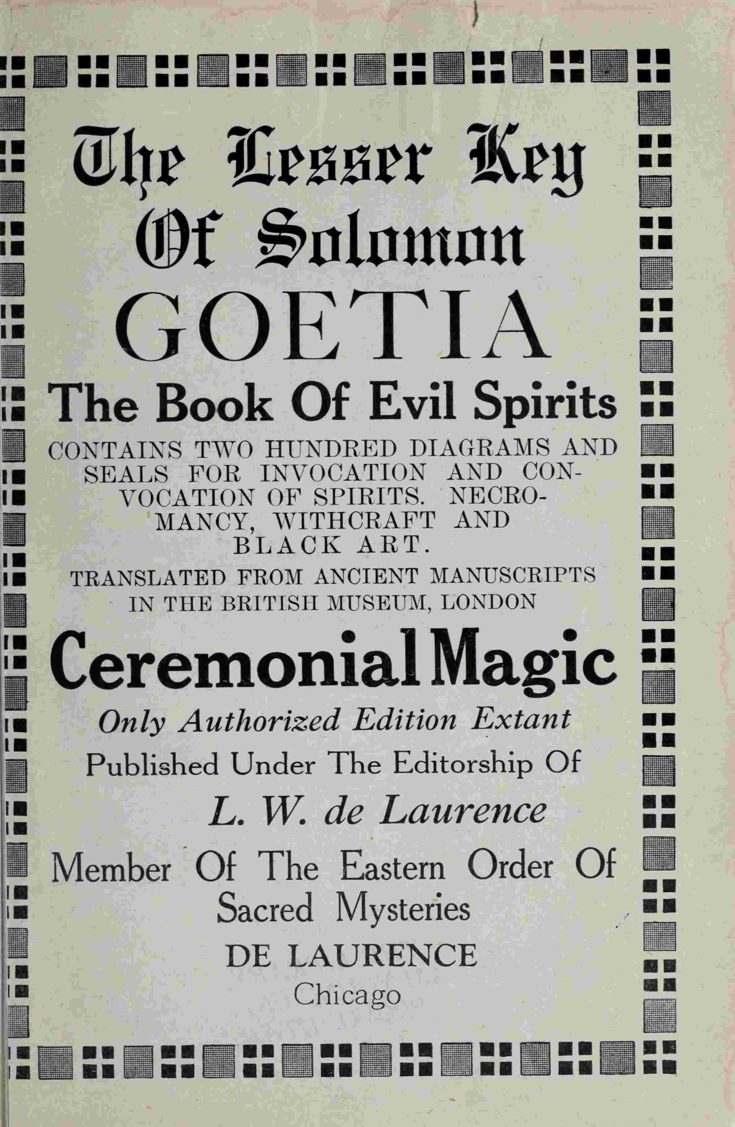Lesser Key of Solomon (Goetia)